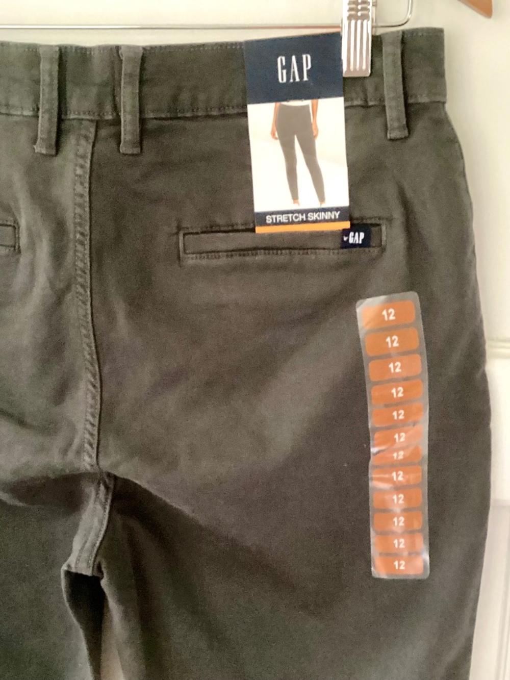 GAP Women's Size 12 Charcoal Gray Cotton Stretch Skinny Pants Pull On Denim NWT